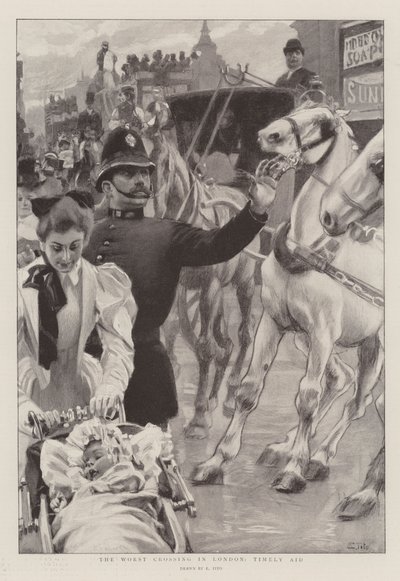 The Worst Crossing in London, Timely Aid by Ettore Tito